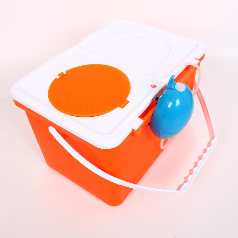 Hard-shell blue fish drums with oxygen pump